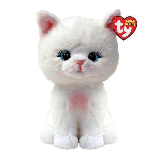 Amelia White Cat Beanie Boo 8"