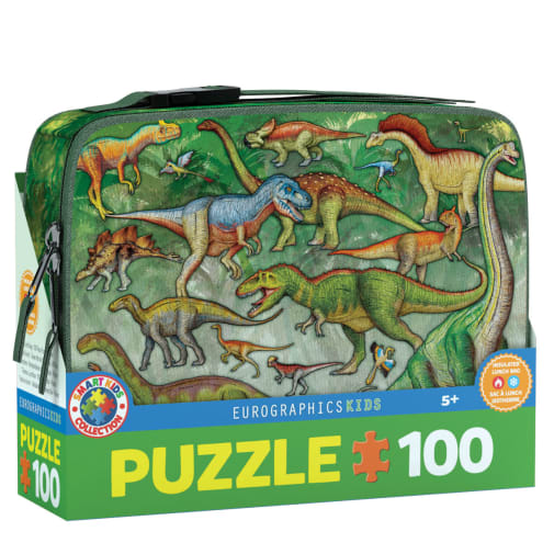 Eurographics Dinosaurs Collectible Lunch Bag Puzzle (100-piece Jigsaw Puzzle)
