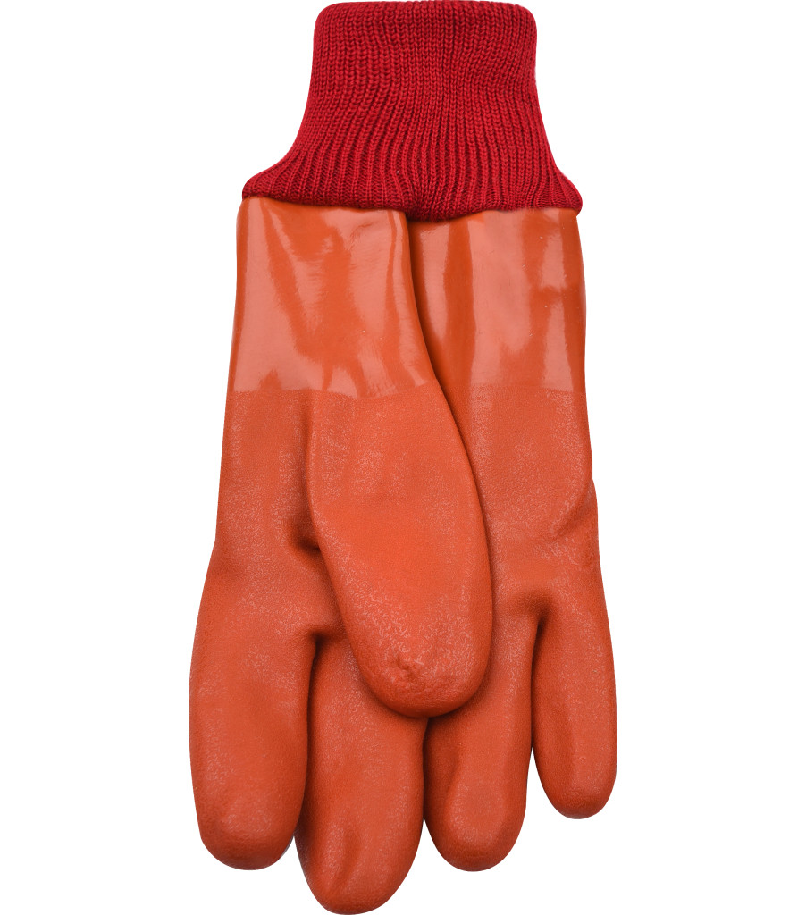 Lined Sandy Finish PVC with Knit Wrist, Orange, large image number 1