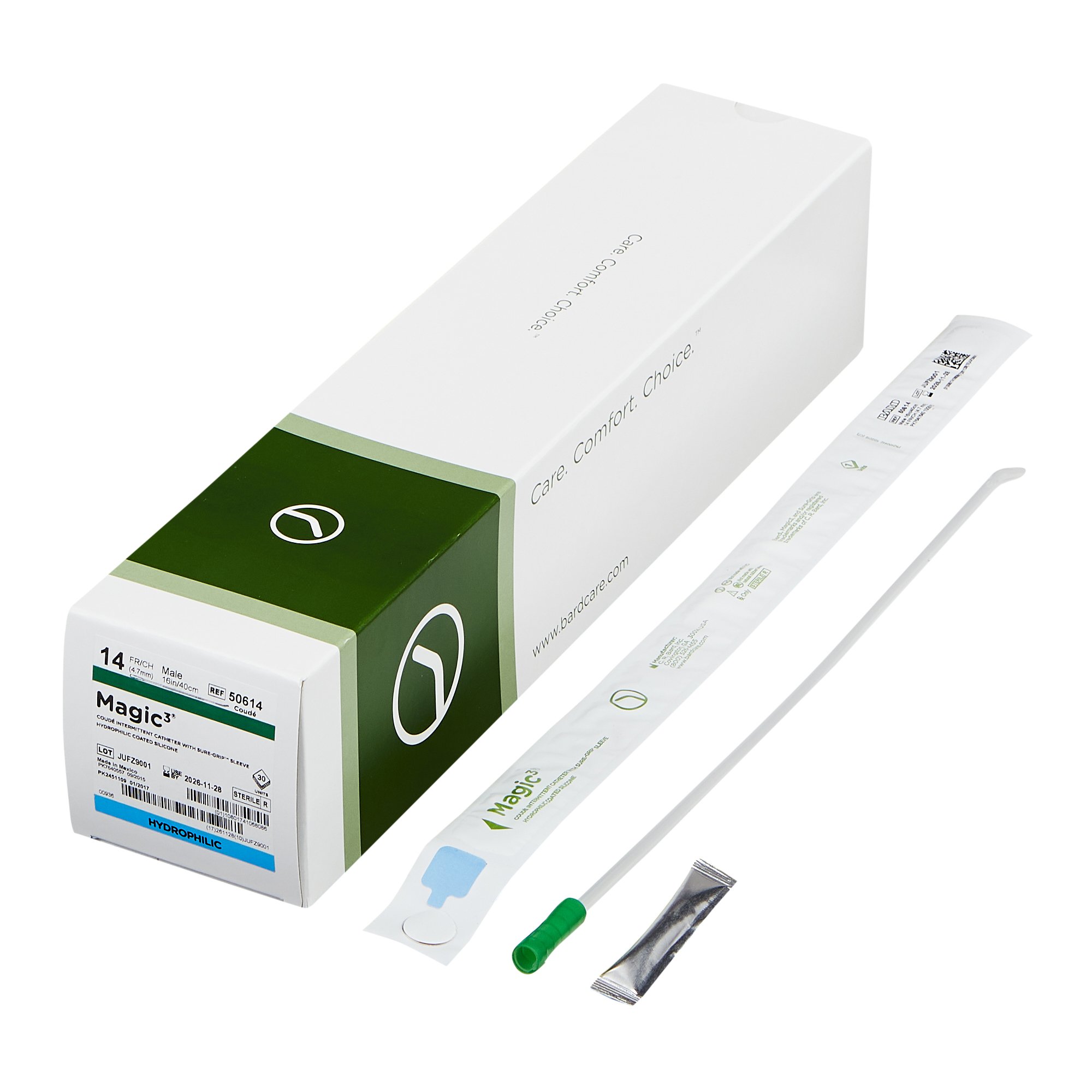 Magic3 Urethral Catheter, 14 Fr., Male, Coude Tip MK 825927