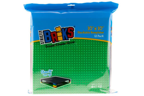 Stackable Baseplates - 10" x 10" Rainbow Colors (12 pack)