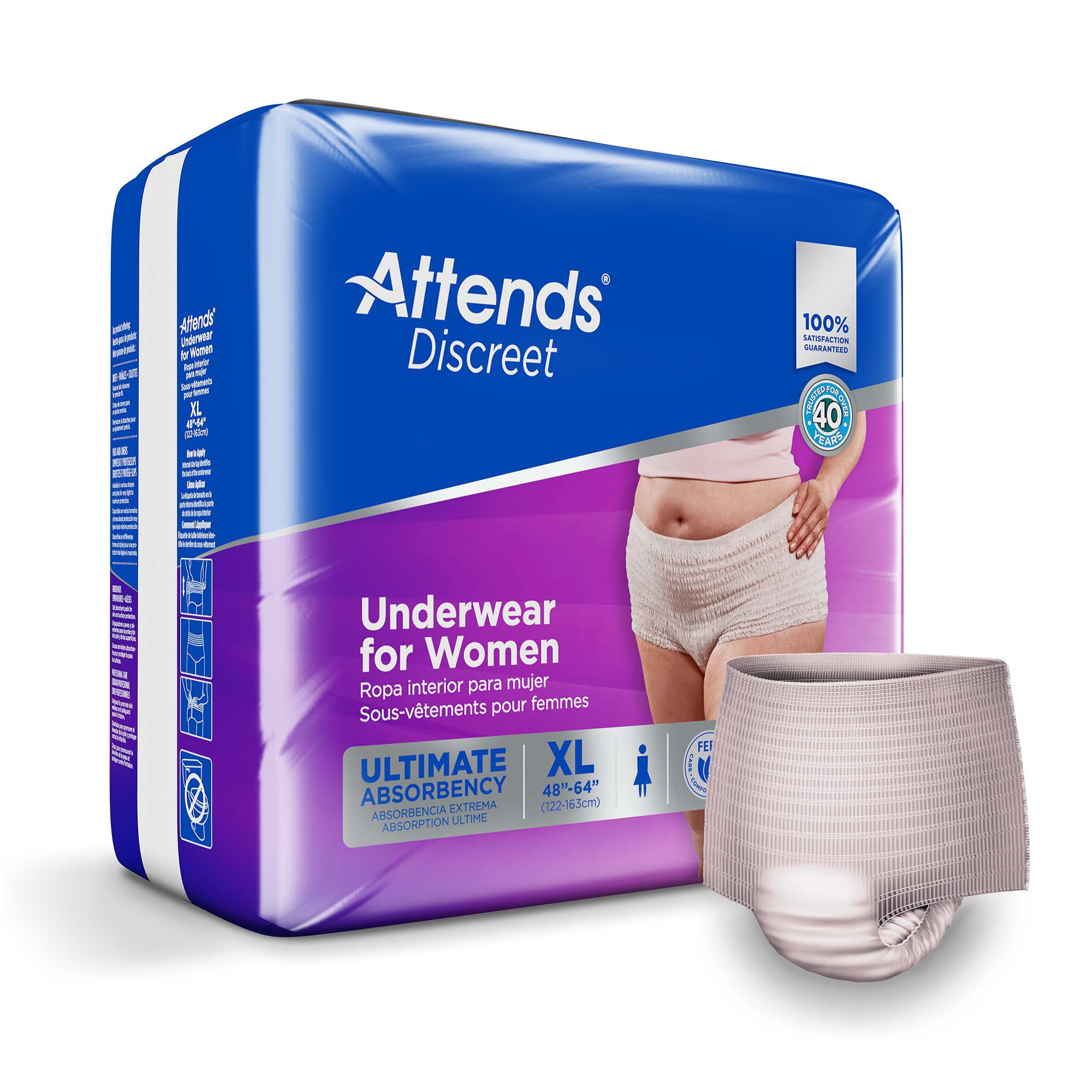 Attends Discreet Women's Underwear, Level 5, X-Large MK 1039112