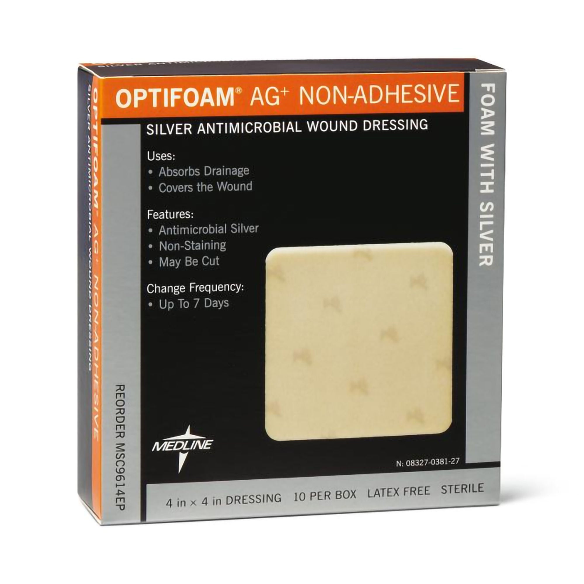Optifoam Ag+ Foam Dressing with Silver, 4 x 4 Inch MK 661352