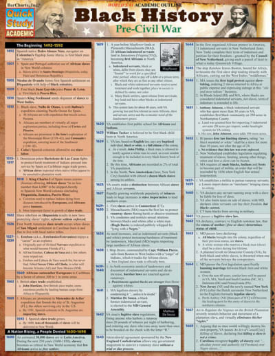Black History - Pre-Civil War Quick Study