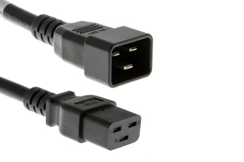 Image of AC Power Cord, C20 to C19, 12 AWG, 15ft Black