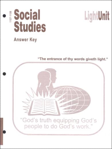 Christian Light Social Studies 1107-1108 LightUnit Answer Key