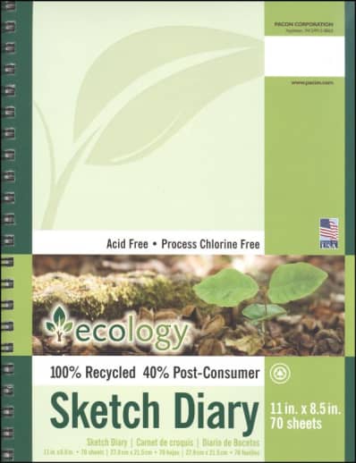 Ecology Sketch Diary 11" X 8 1/2" 70 Sheets