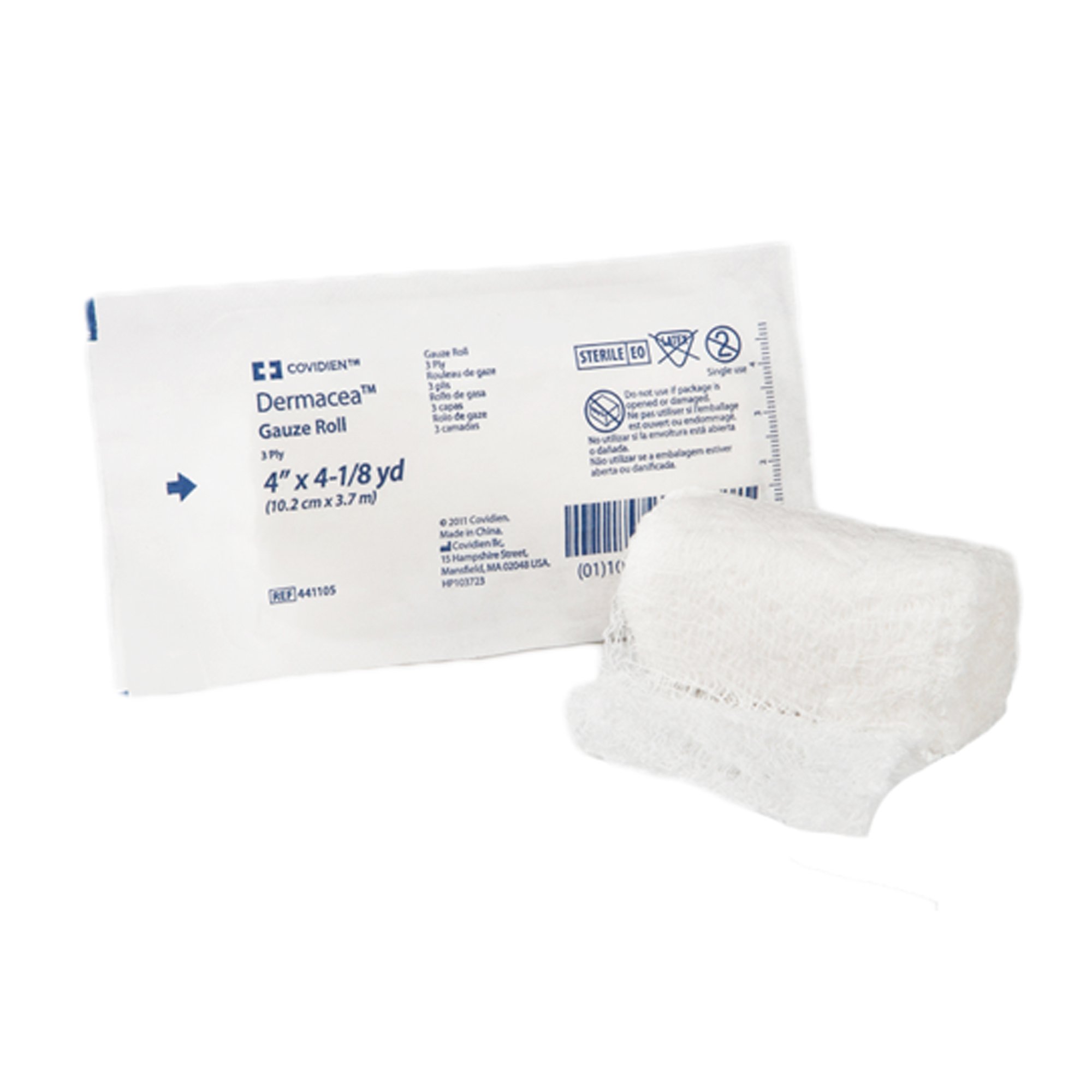 Dermacea Sterile Fluff Bandage Roll, 4 Inch x 4-1/8 Yard, 3-Ply MK 529114