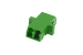 Fiber Adapter, LC/APC Duplex Singlemode, With Flange, Green