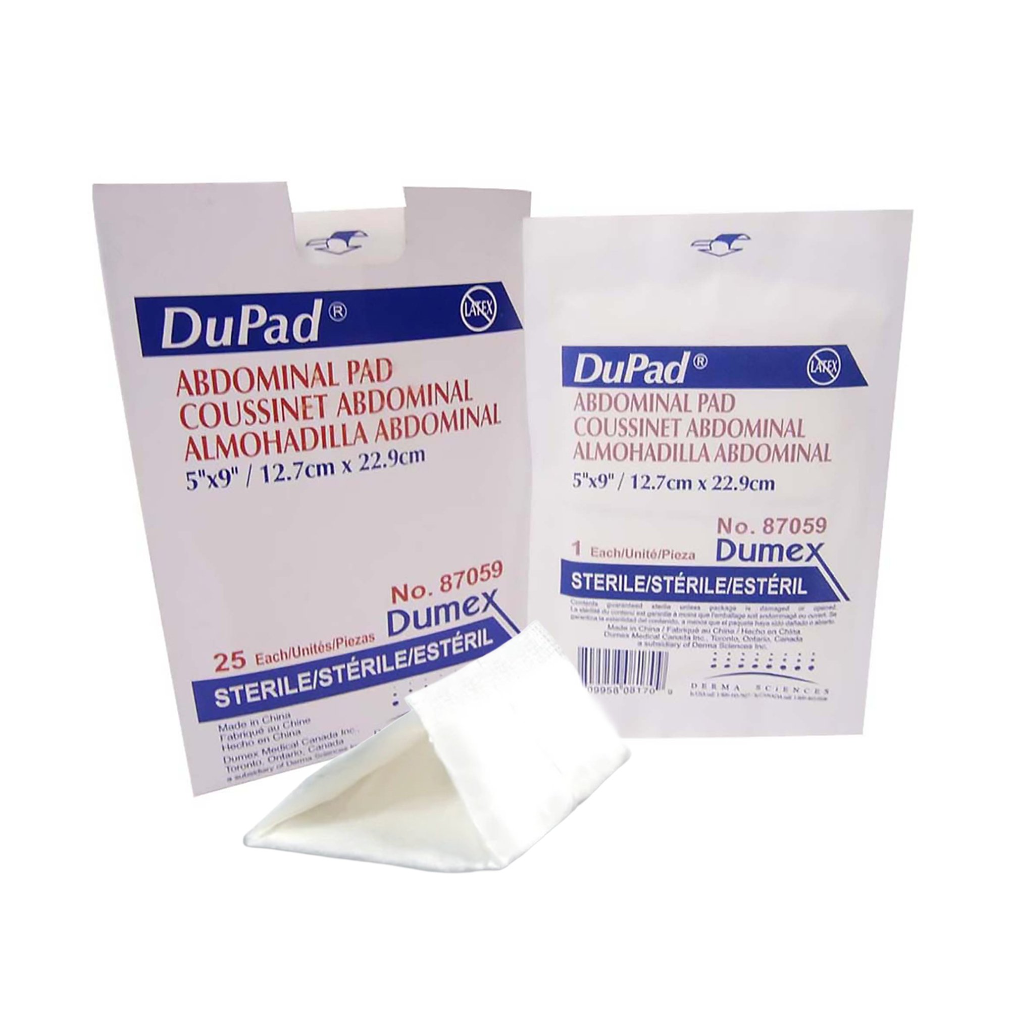 DuPad Sterile Abdominal Pad, 5 x 9 Inch, 1-Ply MK 645793