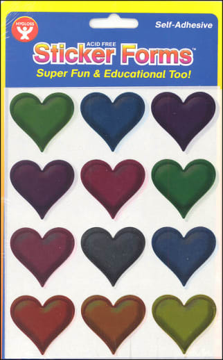 Colored Foil Heart Stickers (2 sheets)