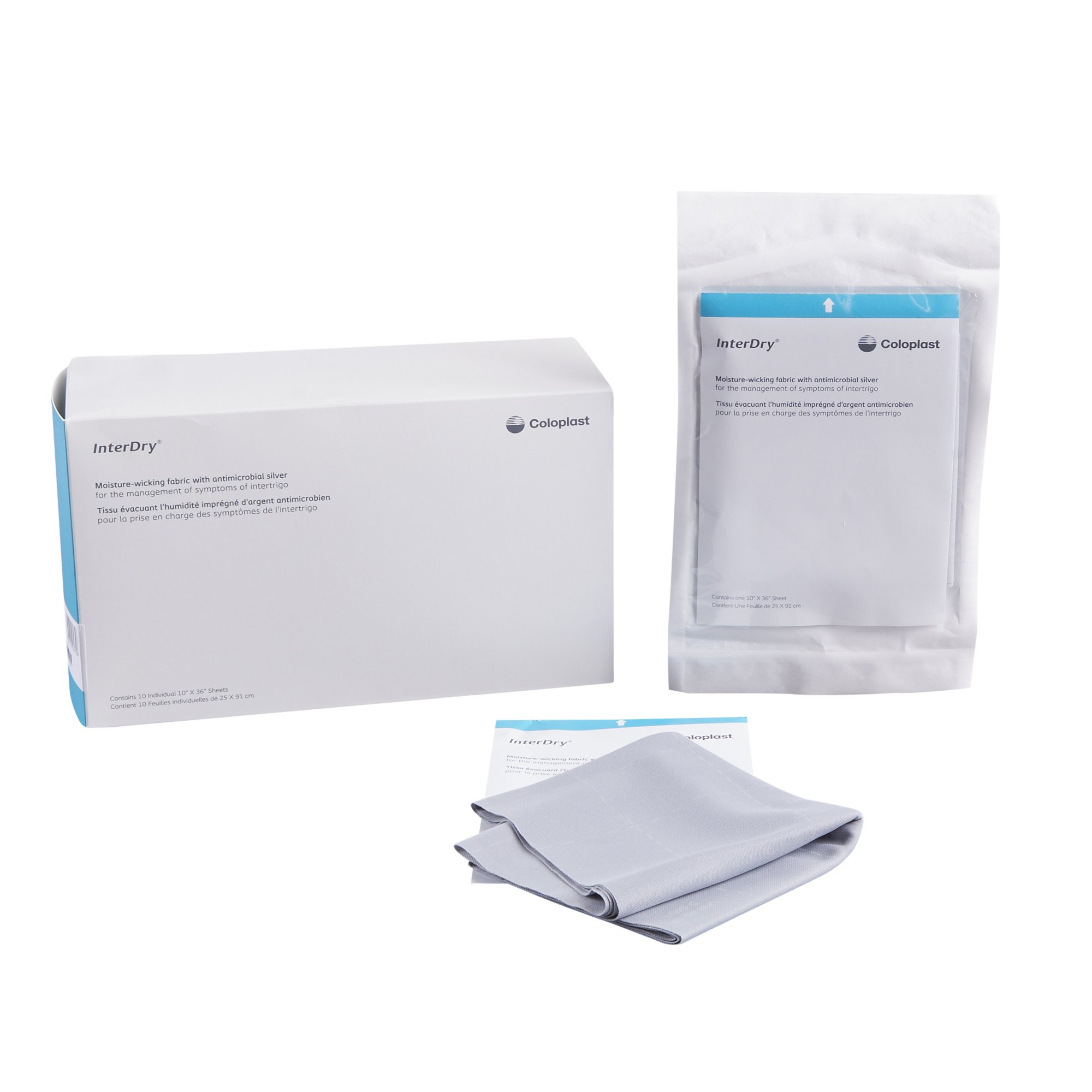 InterDry Silver Complex Textile, Skin Fold Management Material, 10 x 36 Inch MK 817353