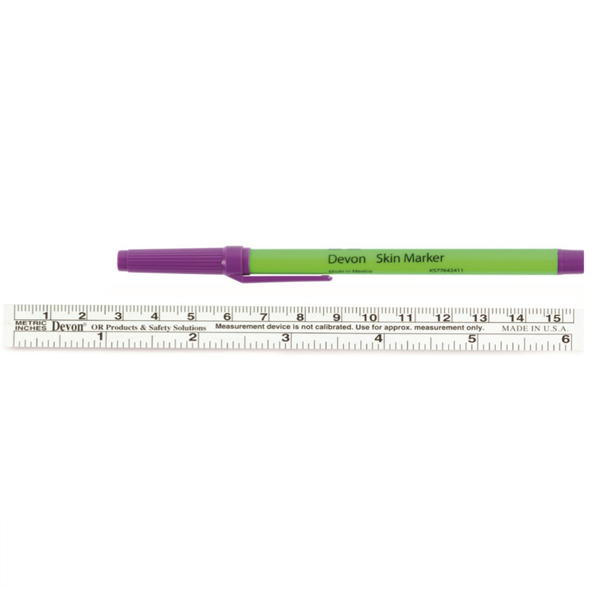 Cardinal Health Devon Surgical Skin Marker with Ruler, Fine Tip MK 185882