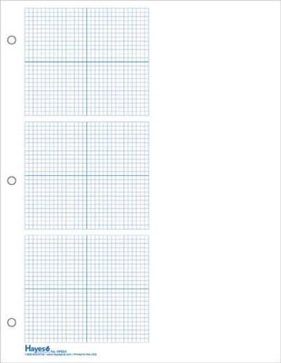 Graph Paper, 3 Grid 1/8" Squares (100 sheet pack)