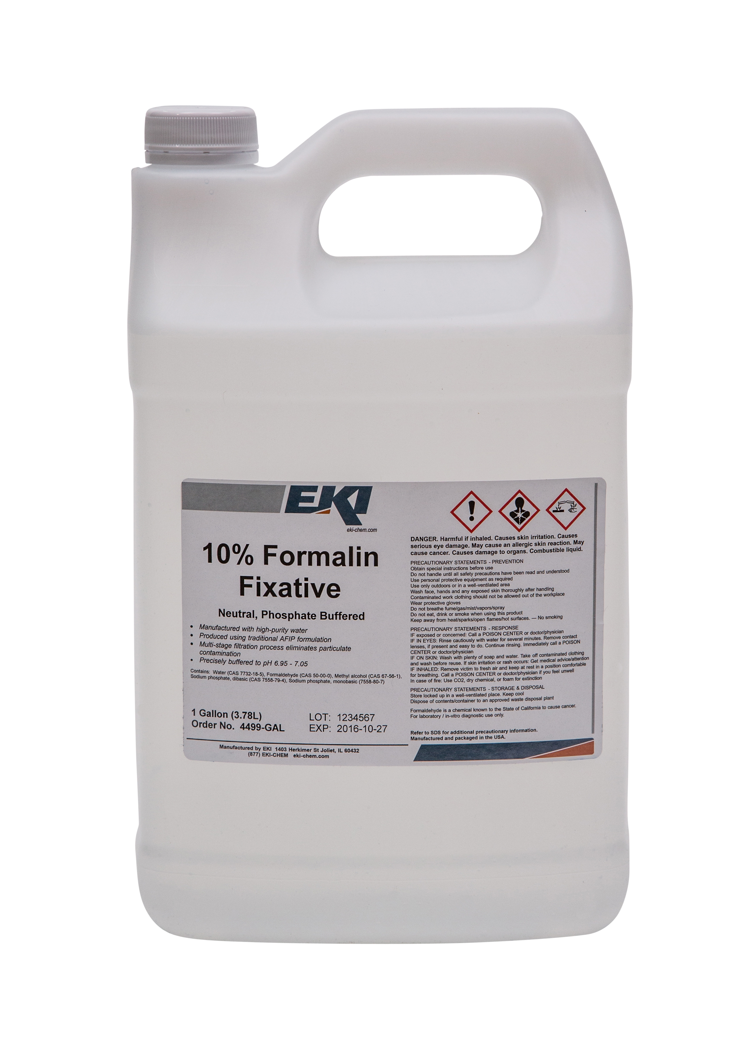 EKI Neutral Phosphate Buffered Formalin Histology Reagent, 1 Gallon MK 887505