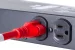 AC power cord, 5-15p to C13, 14 AWG, 4ft, Red