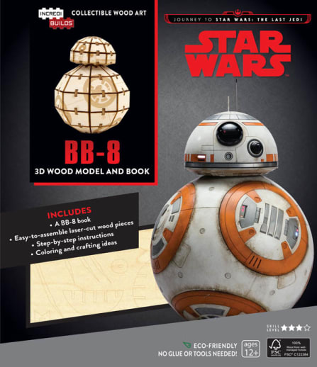Journey to Star Wars, The Last Jedi, BB-8 3D Wood Model and Book