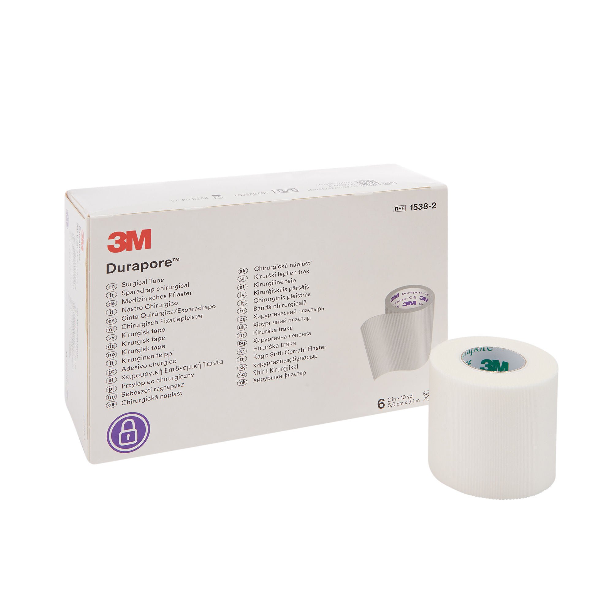 3M Durapore Silk-Like Cloth Medical Tape, 2 Inch x 10 Yard, White MK 5776