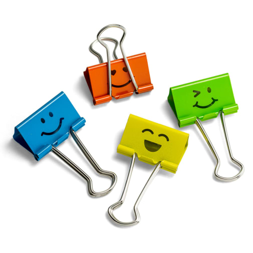 Smiling Face Binder Clips (small)