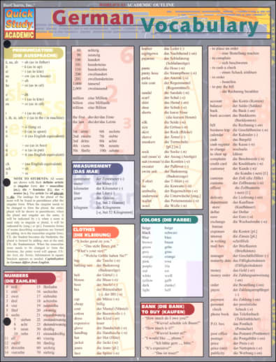German Vocabulary Quick Study