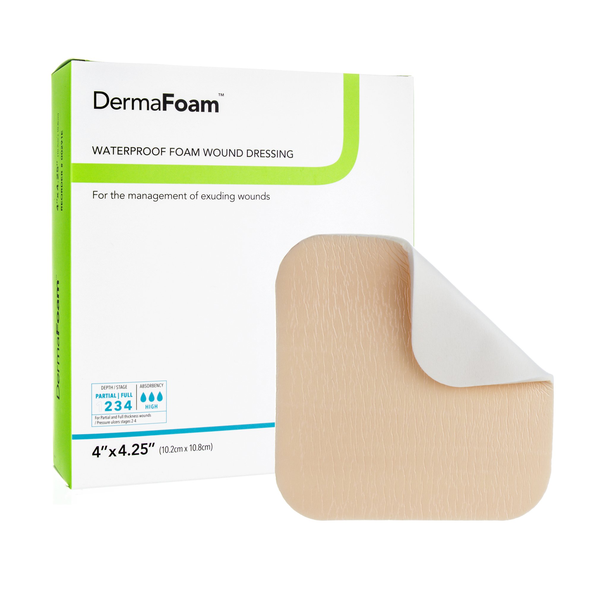 DermaFoam Nonadhesive without Border Foam Dressing, 4 x 4 Inch MK 584142