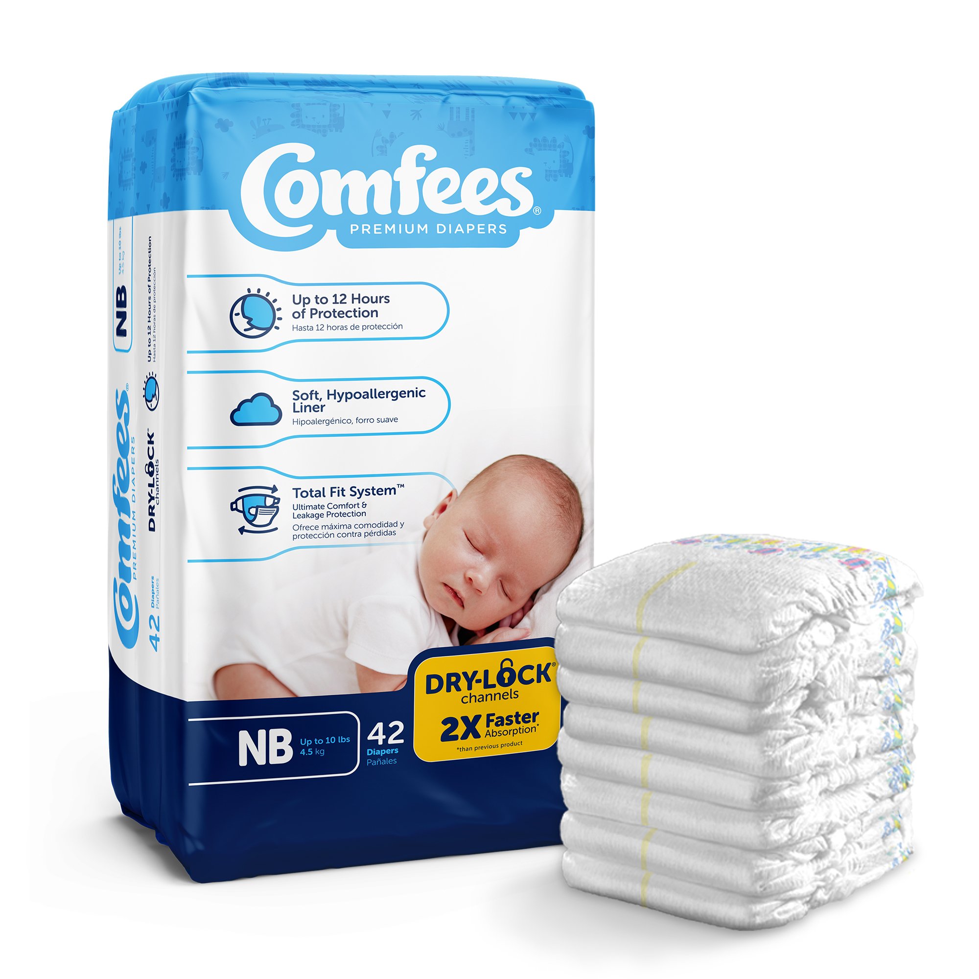 Attends Comfees Premium Baby Diapers, Unisex, Tab Closure, Newborn MK 907018