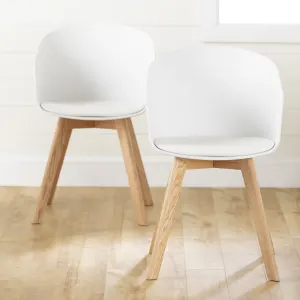 Ensemble de 2 chaises de salle à manger avec base en bois