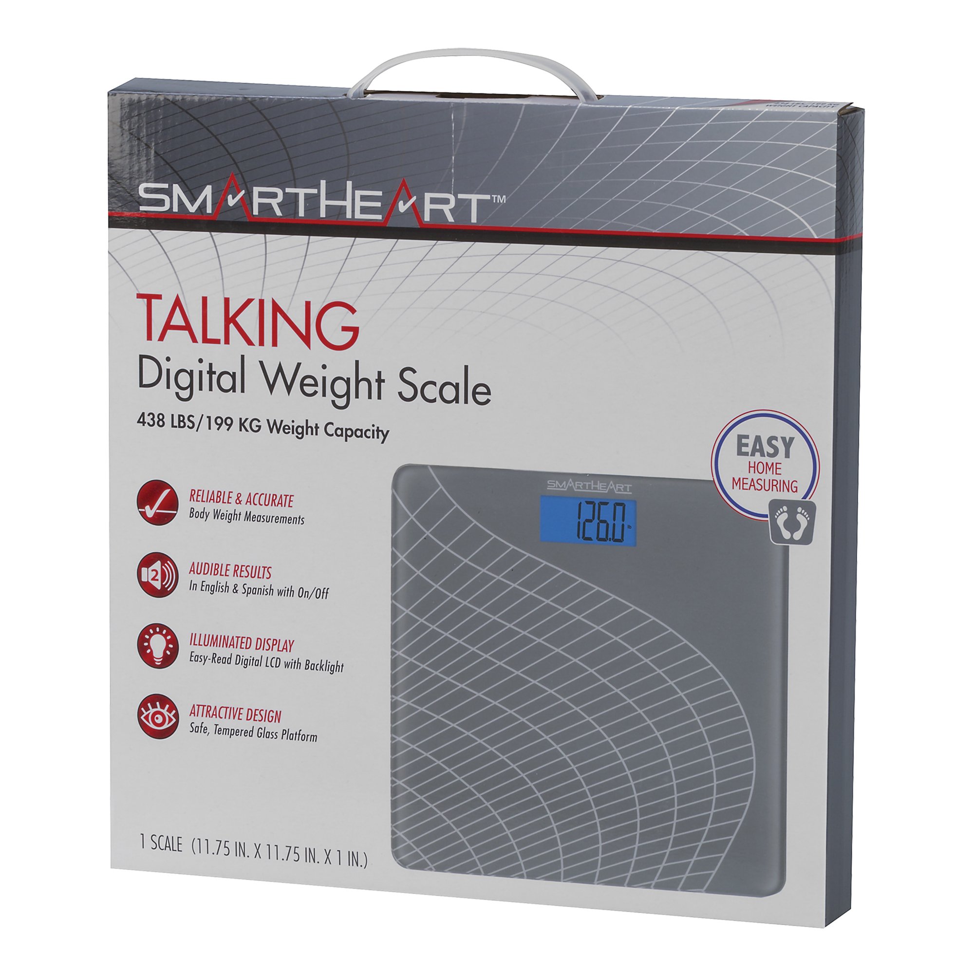 SmartHeart Talking Scale, Digital Bathroom Scale, 438 lbs Capacity MK 1218868
