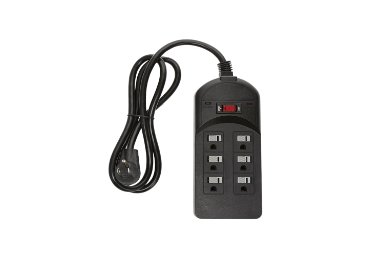 4Ft 6 Outlet Surge Protector With ENI/RFI Filter 750J 120V 15A