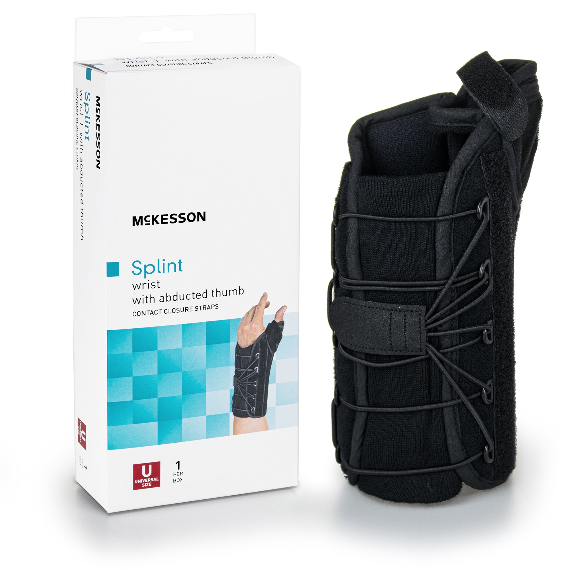McKesson Left Wrist Splint with Abducted Thumb, One Size Fits Most MK 1159147