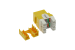 Cat6 RJ45 110 Type 180° Keystone Jack, Yellow