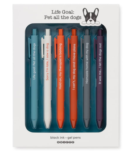 Life Goal: Pet all the Dogs Gel Pens (set of 6)