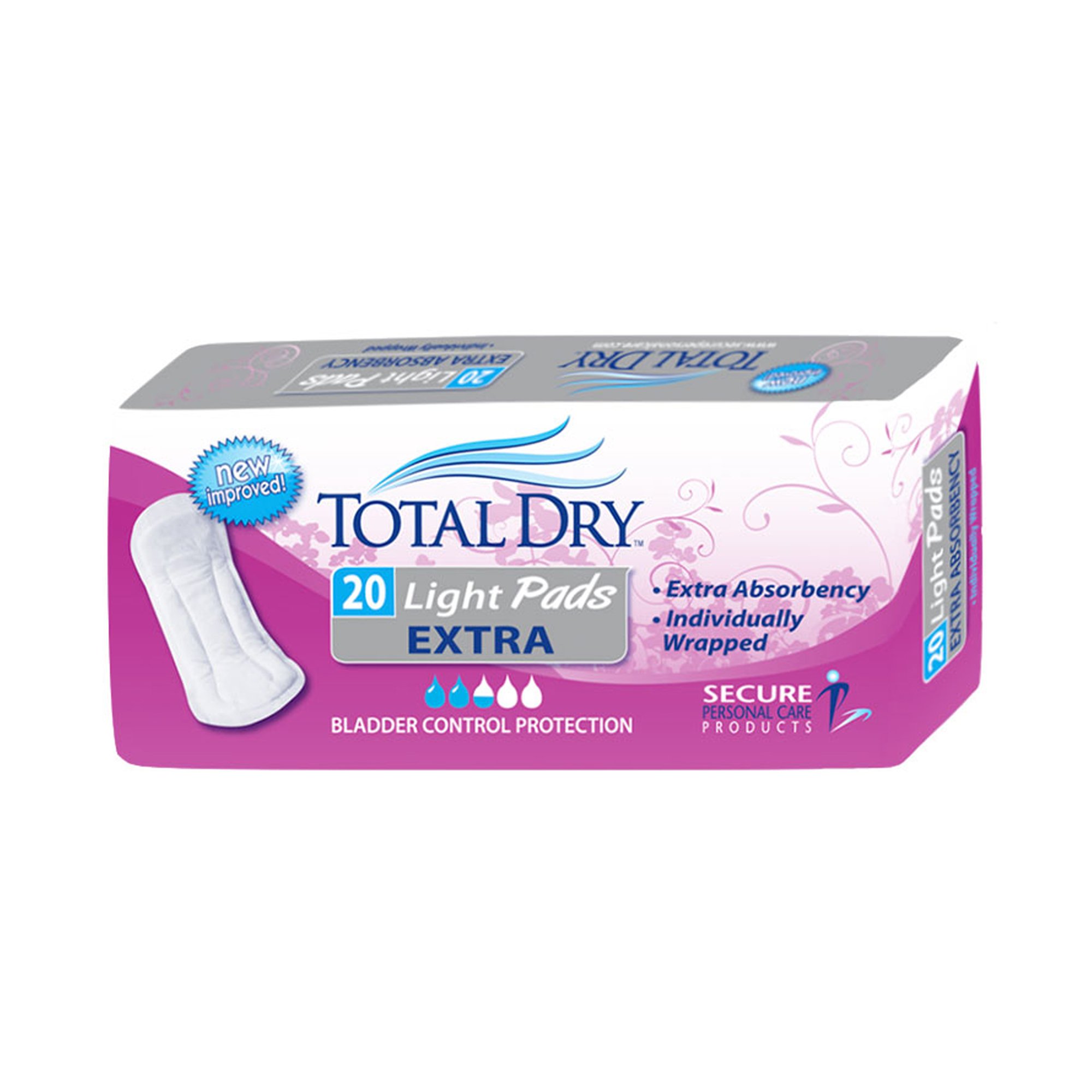 TotalDry Light Absorbency Bladder Control Pad, 11-Inch Length MK 975704