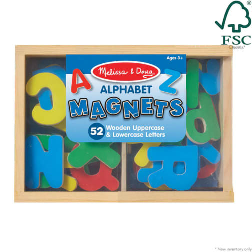 Magnetic Wooden Letters (52 pcs)
