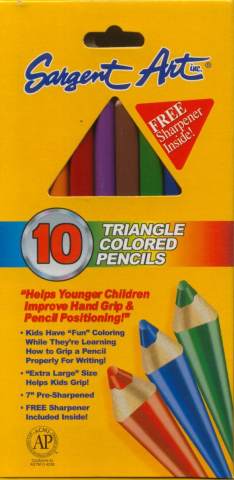 Sargent Art Jumbo Triangle Colored Pencils Assorted Colors 10