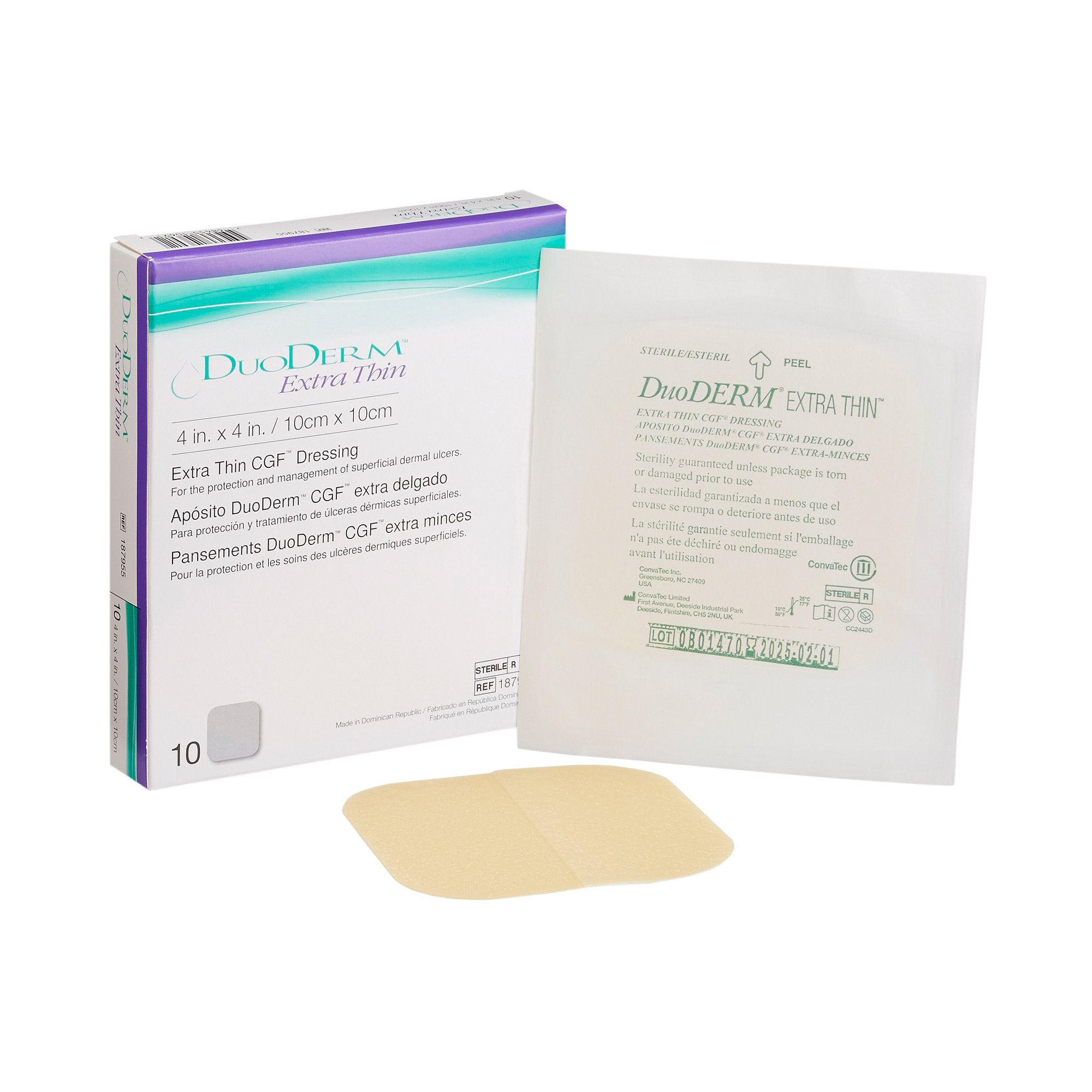 DuoDerm Extra Thin Hydrocolloid Dressing, 4 x 4 Inch MK 187664