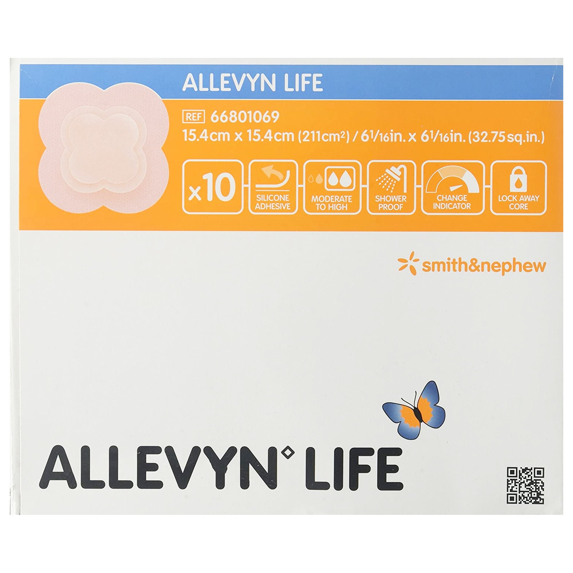 Allevyn Life Silicone Foam Dressing, 6 x 6 Inch Quadrilobe MK 834487