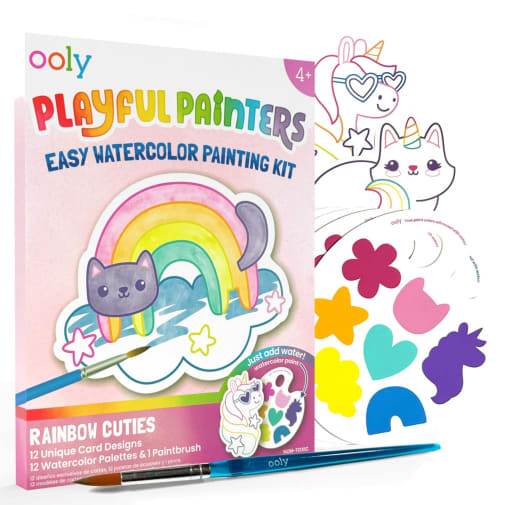 Playful Painters: Rainbow Cuties - Easy Watercolor Painting Kit
