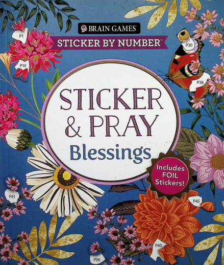 Sticker By Number: Sticker & Pray Blessings (Brain Games) 104 pages