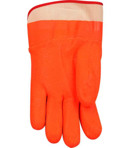 Lined Hi-Vis Orange Sandy Finish PVC with Safety Cuff, Orange, large