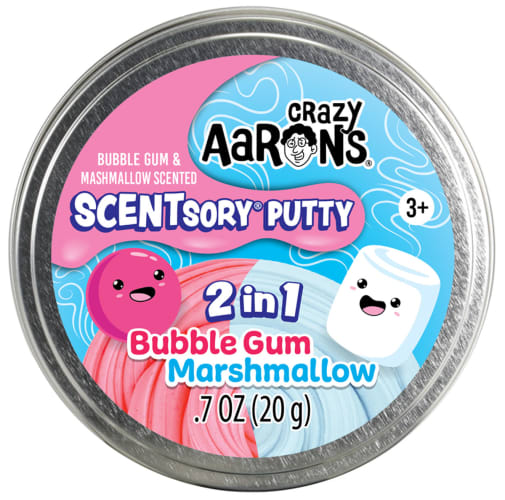 Crazy Aaron's Bubble Gum/Marshmallow Putty 2.75" Tin (Scentsory Duos Putty)