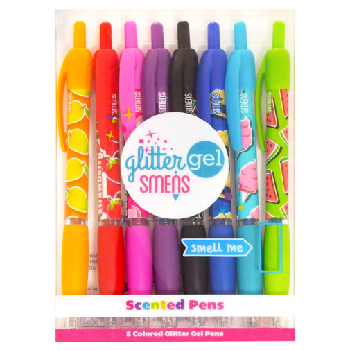 Glitter Gel Smens Scented Pens - Set of 8