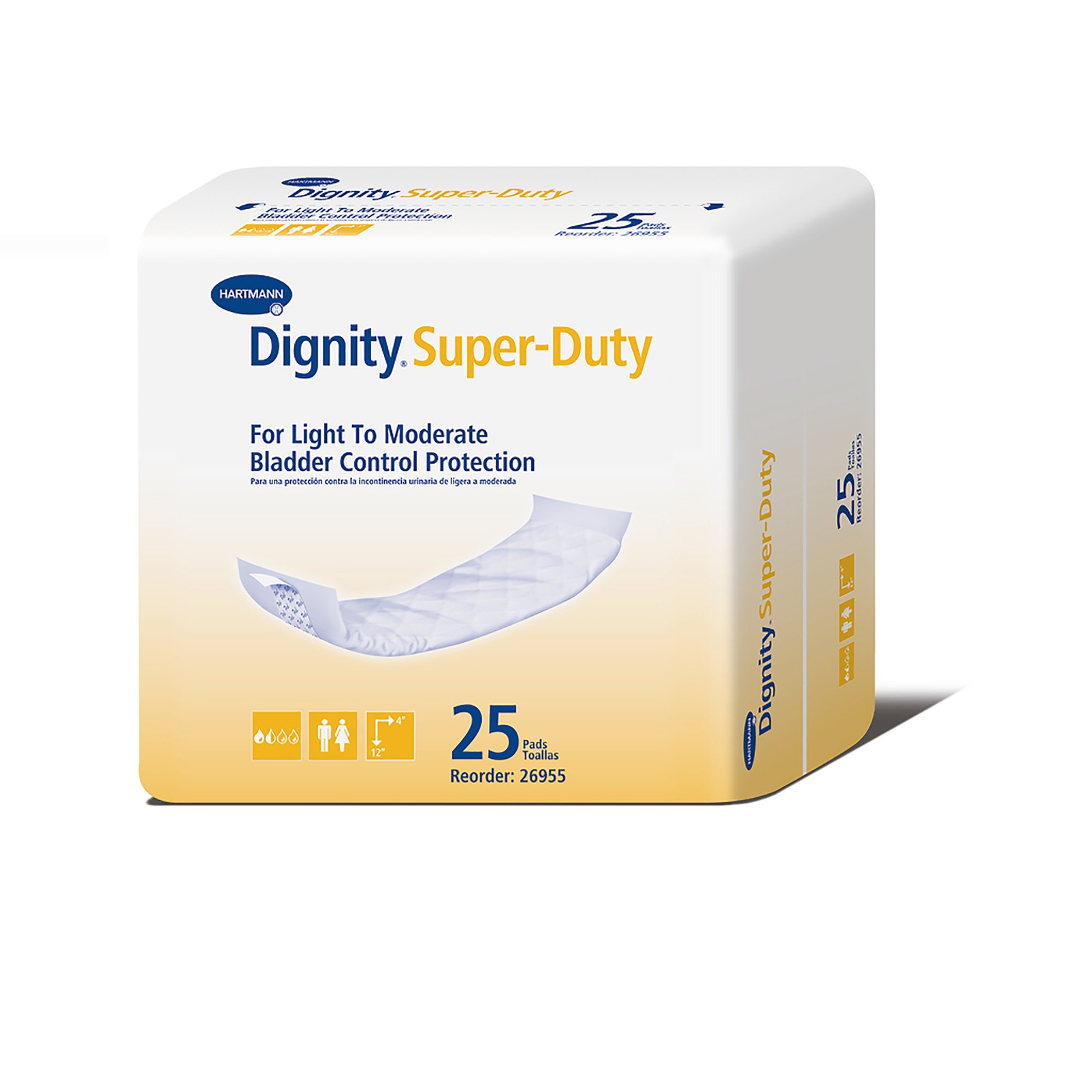 Dignity Incontinence Liner, Moderate Absorbency, Polymer Core, 4 x 12 Inch MK 336284