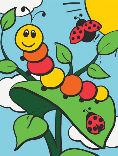Painting By Numbers - Caterpillar & Ladybugs