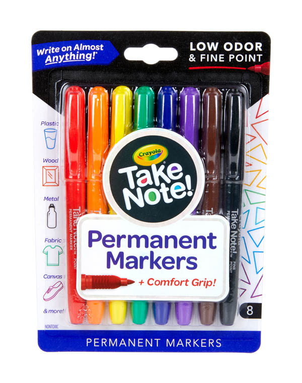 Crayola Take Note Fine Point Permanent Markers - 24 Count 