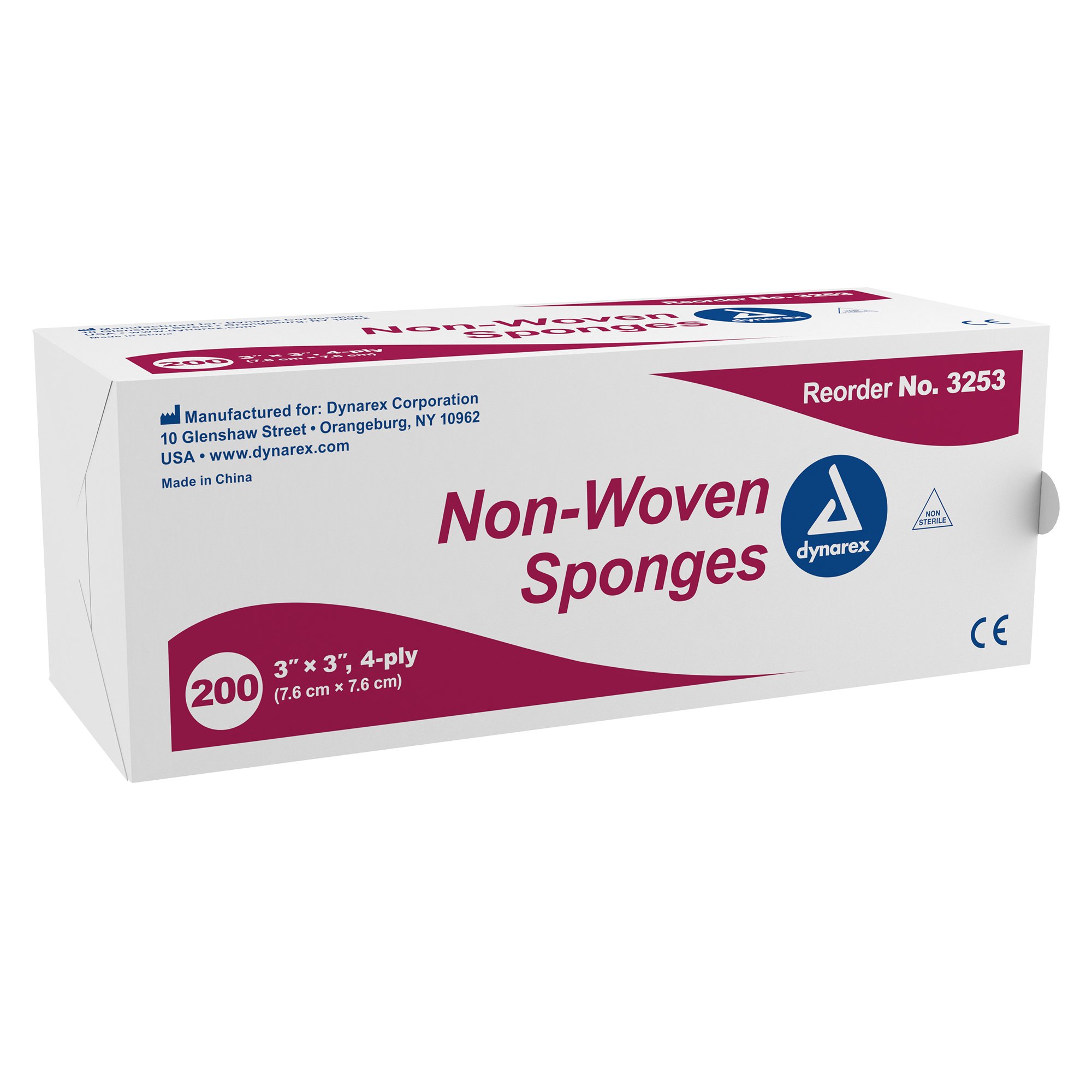 dynarex Nonwoven Sponge, 3 x 3 Inch, 4-Ply MK 864464