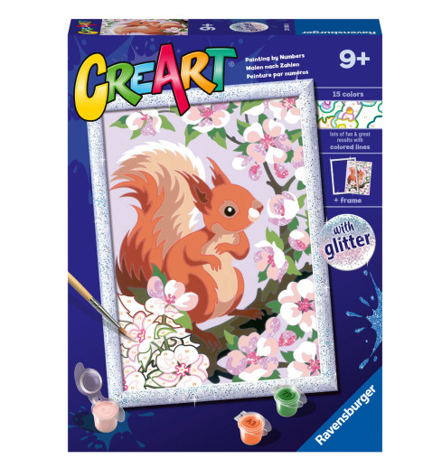 Creart Paint by Number - Spring Squirrel with Glitter (7x10)