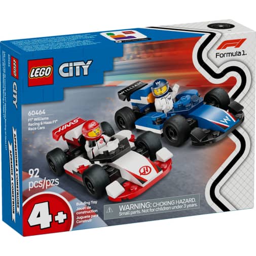 LEGO City Formula 1 Williams Racing & Haas F1 Race Cars (60464)