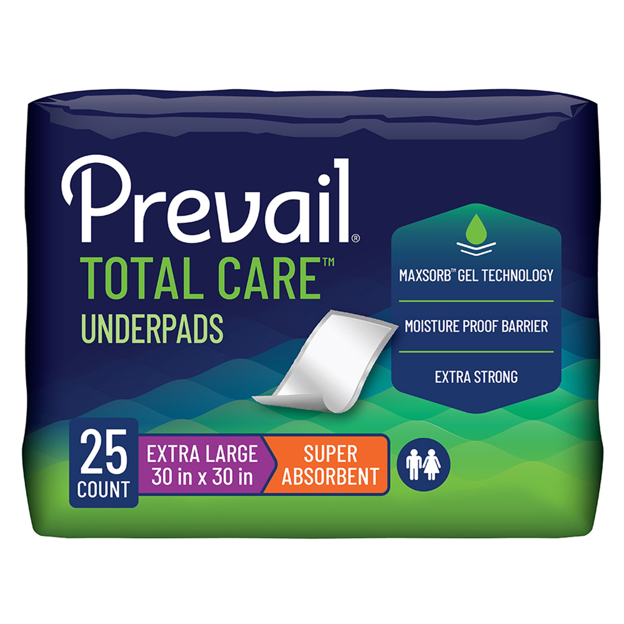 Prevail Total Care Heavy Absorbency Underpad, 30x 36 Inch MK 1206476