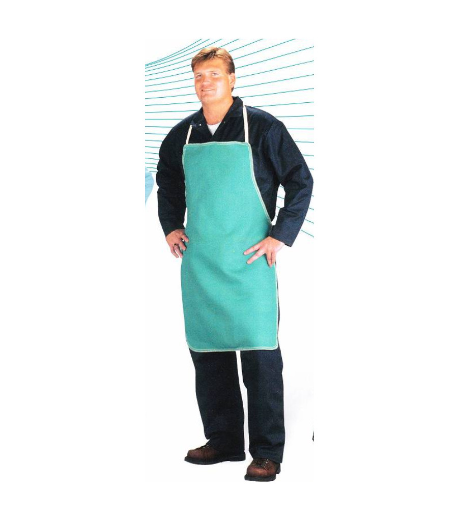 Economy Green FR Cotton Bib Apron: Economy Style 24" W x 36" H, 
9 oz. Green FR Cotton, , large image number 0